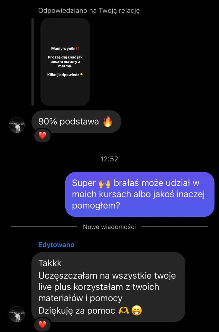 Opinia kursanta - matura podstawowa
